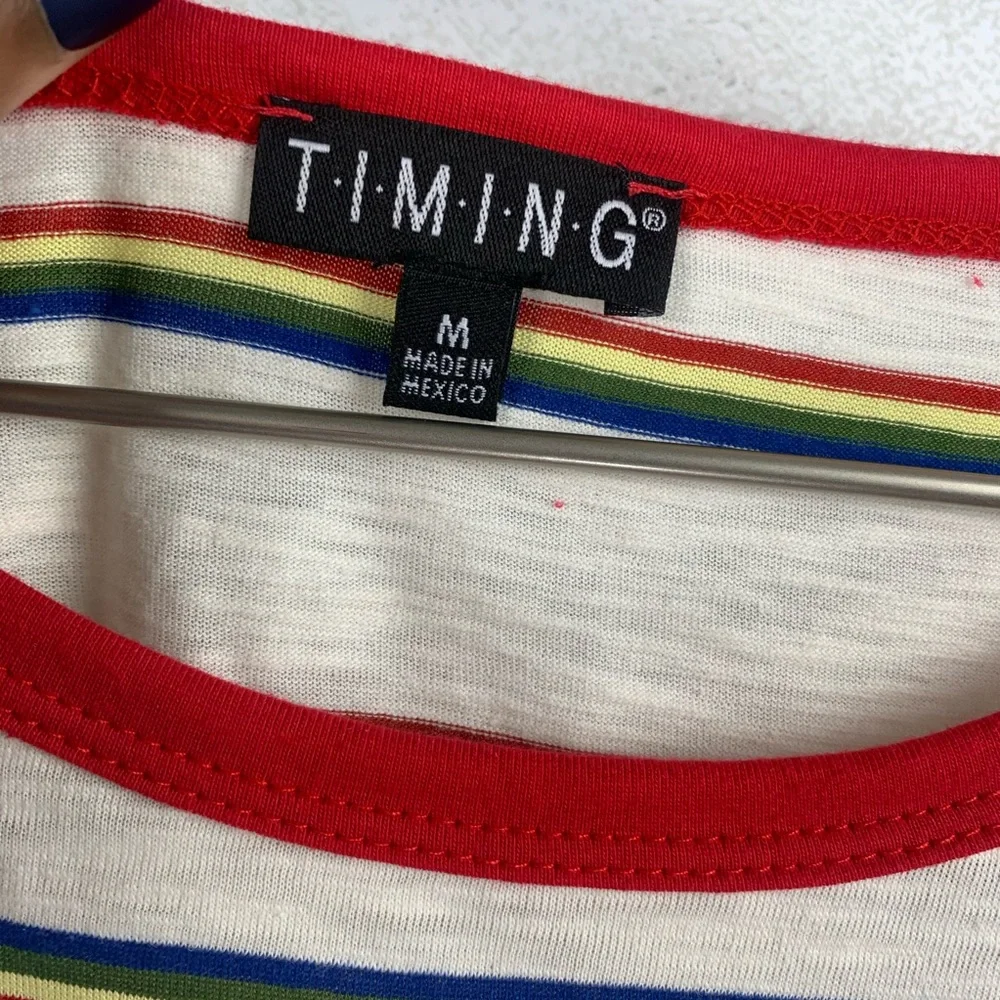 Timing Retro Striped Crop Top Size Medium